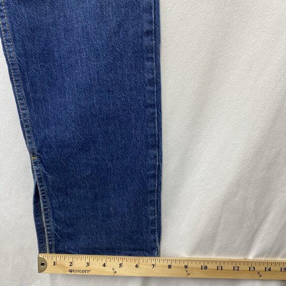 Zara High-Rise Straight Leg Slit Hem Denim Jeans Women Size 4 Medium Wash Blue - Picture 8 of 16